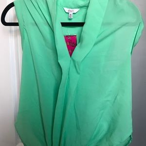 Teal Front Tie Blouse